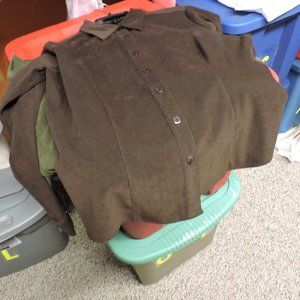 ANALOGY women's button front shirt sz M dark brown